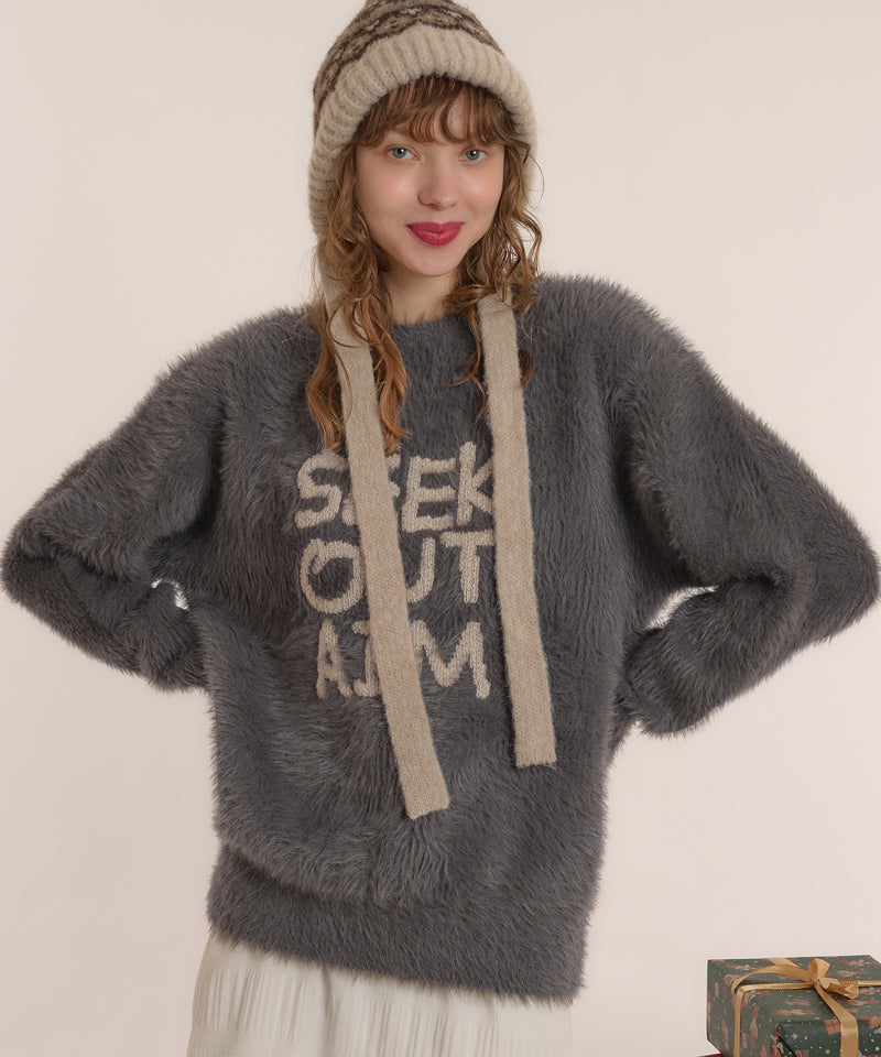 LOGO SHAGGY KNIT