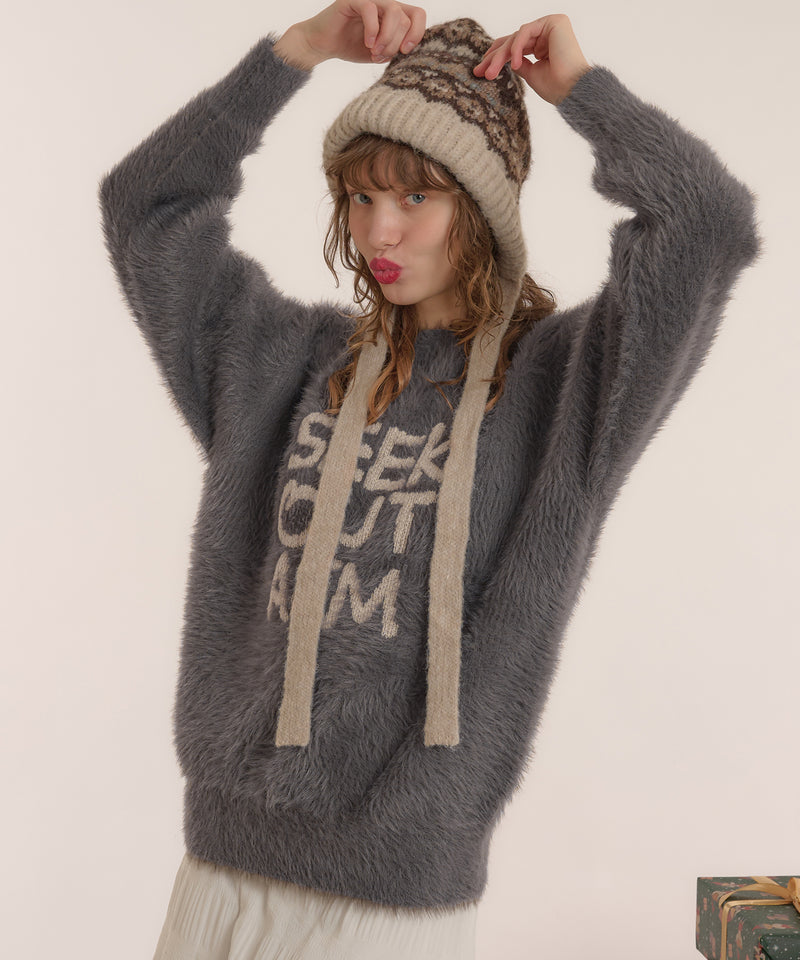 LOGO SHAGGY KNIT