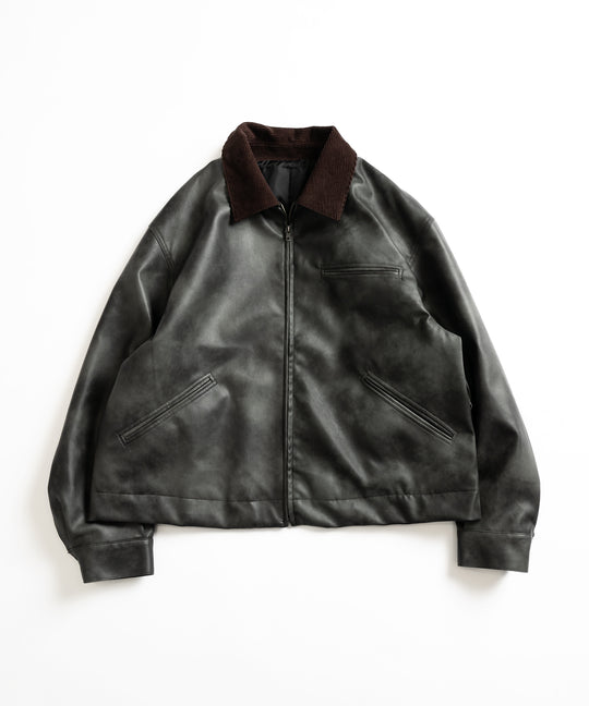 【WETTEMPT｜ウィテンプト】 VINTAGE LIKE SHORT JACKET /ヴィンテージライクショート合皮ジャケット