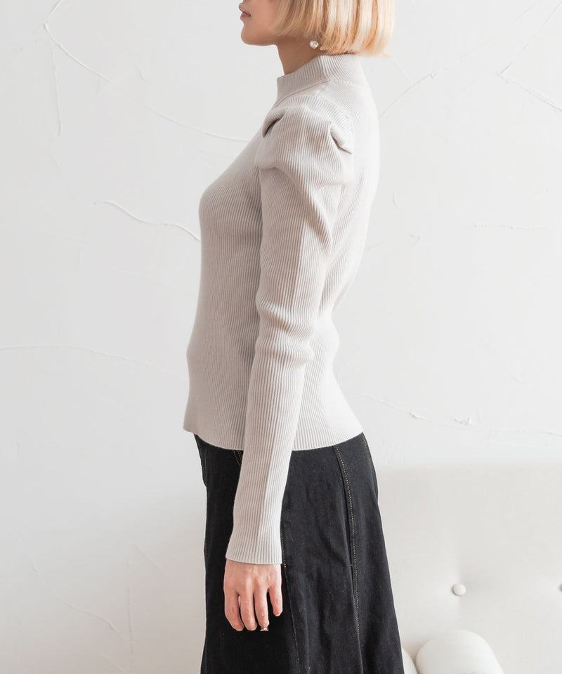 【imyuu】Puff Sleeve Slim Knit / パフスリーブ スリムニット