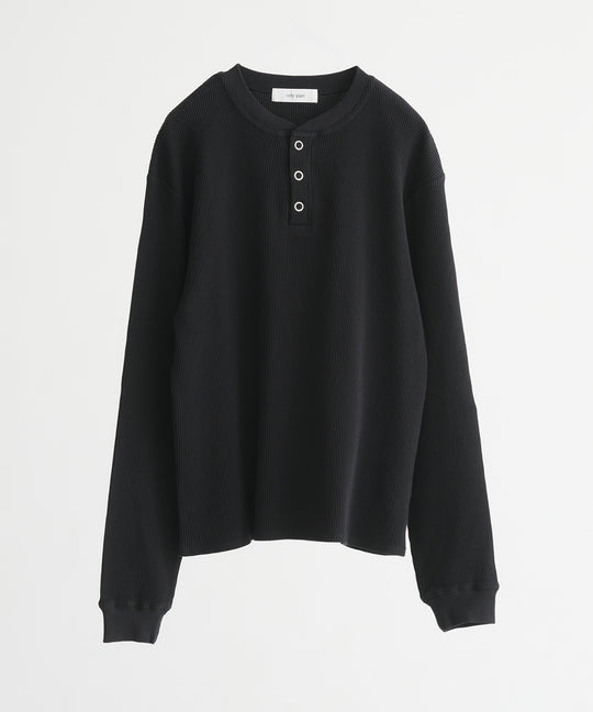 【selleglant｜セレグランテ】WAFFLE HENLEY T-SHIRT/ワッフルヘンリーネックTシャツ