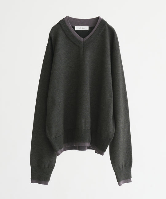 【selleglant｜セレグランテ】LAYERED STYLE ⅤNECK KNIT/レイヤードスタイルVネックニット