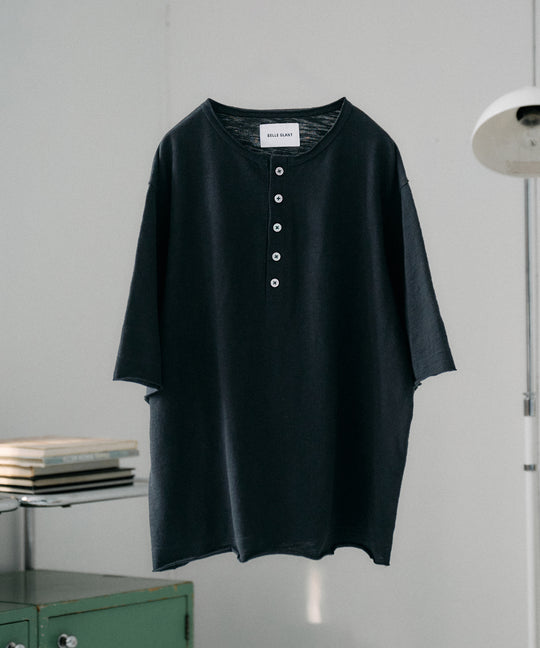 【selleglant｜セレグランテ】HENRY NECK SLUB T-SHIRT / ヘンリーネックスラブTシャツ