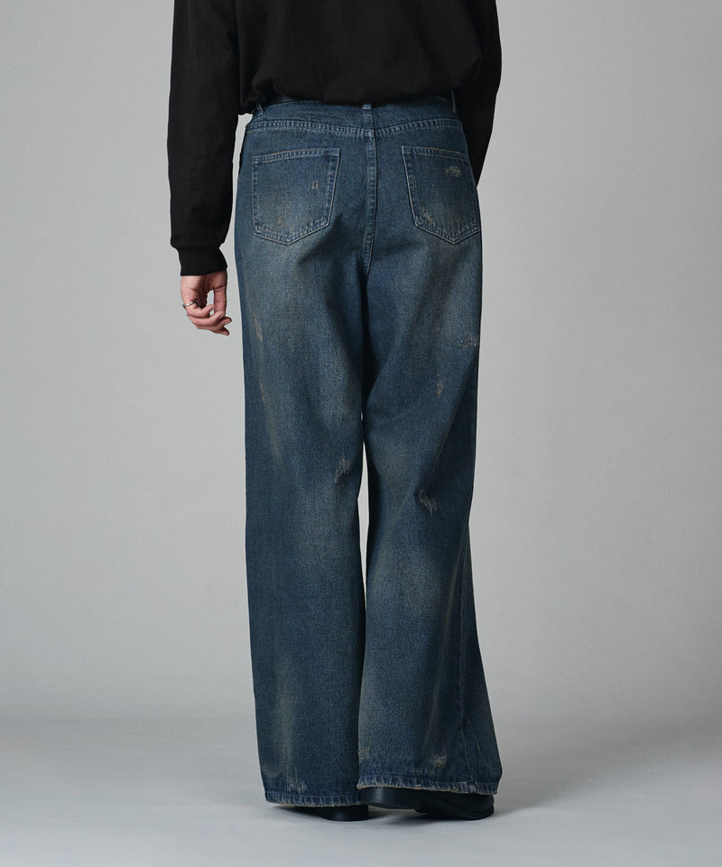 【selleglant｜セレグランテ】VINTAGE LIKE WIDE DENIM PANTS/ヴィンテージライクワイドデニムパンツ