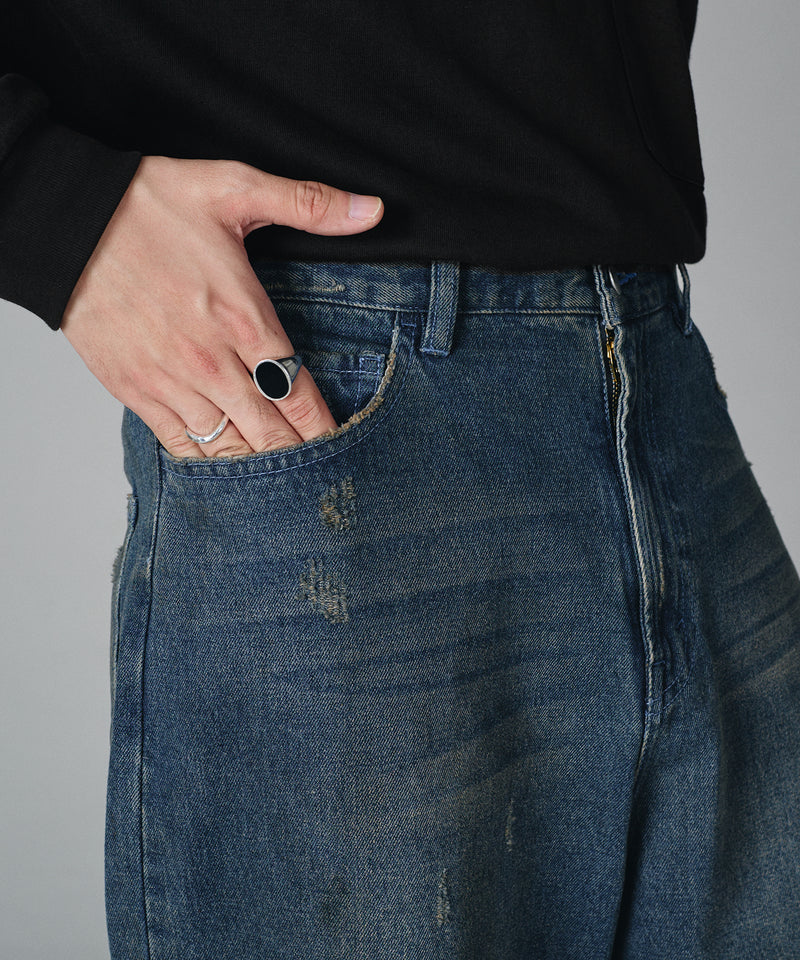 【selleglant｜セレグランテ】VINTAGE LIKE WIDE DENIM PANTS/ヴィンテージライクワイドデニムパンツ