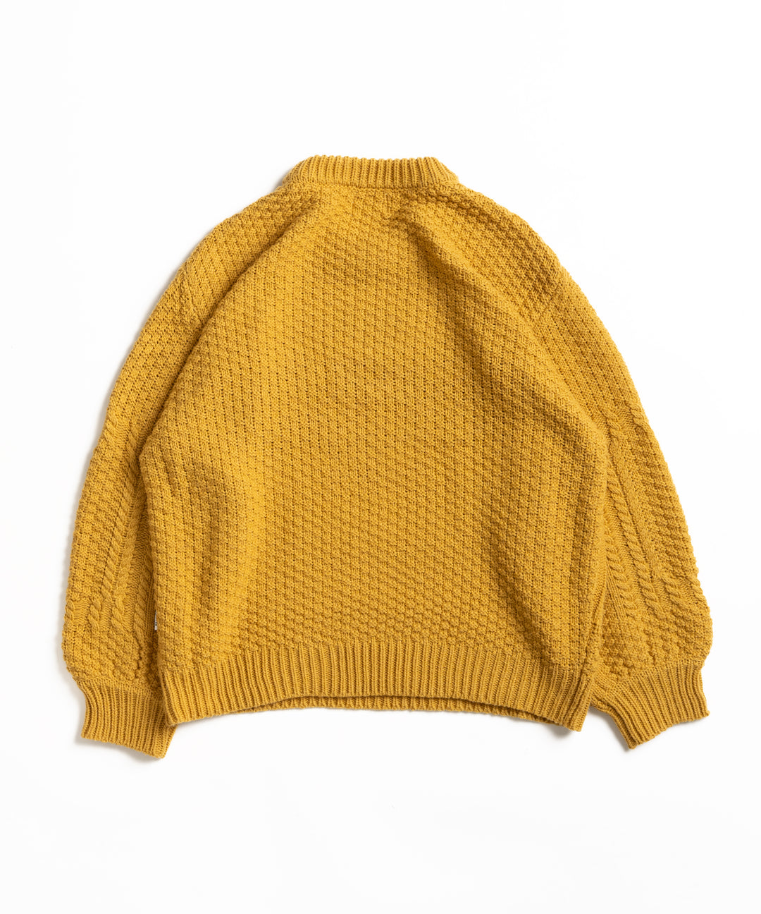 ストーンアイランド ケーブルニット XL くすみイエロー イタリア製 ウール ストーンアイランド ケーブルニット XL くすみイエロー イタリア製 ウール