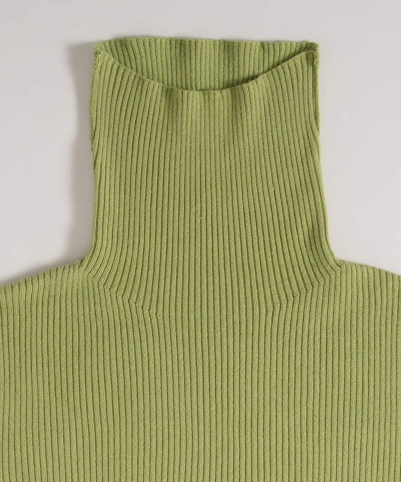 RIB TURTLE NECK KNIT