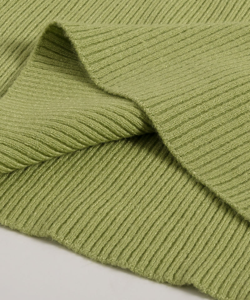 RIB TURTLE NECK KNIT