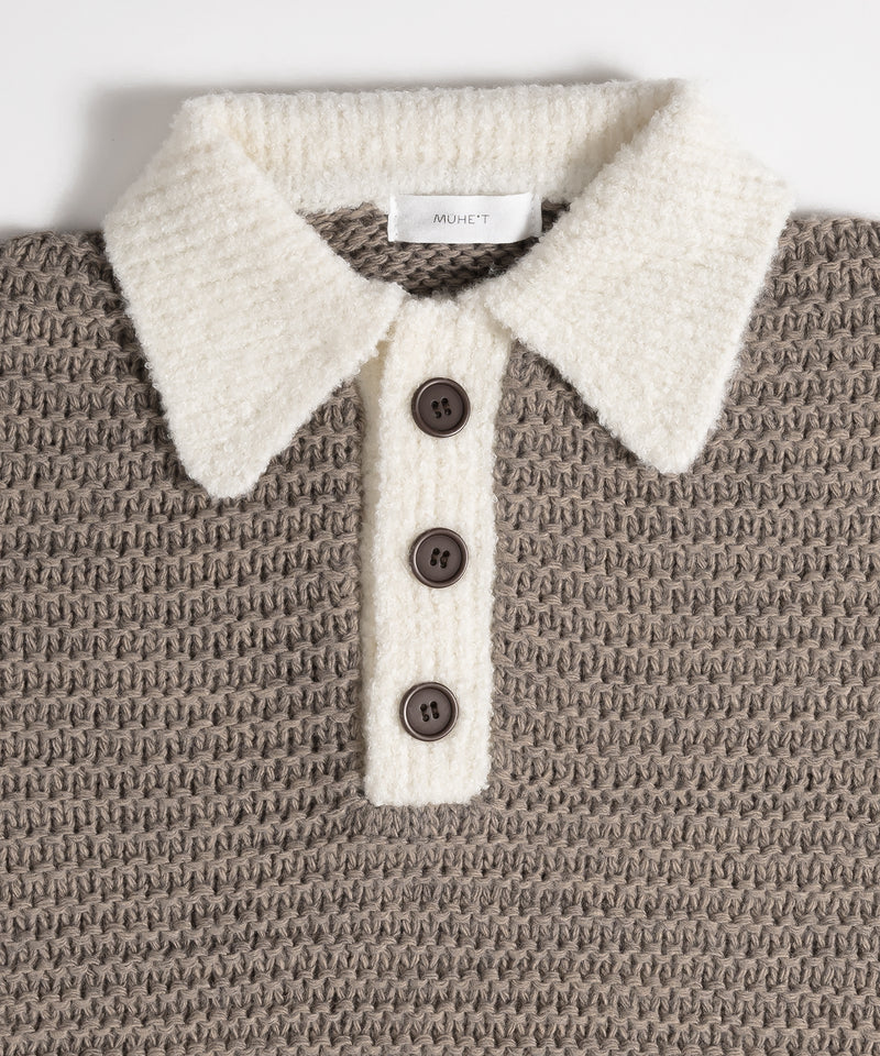 GARTER STITCH POLO KNIT