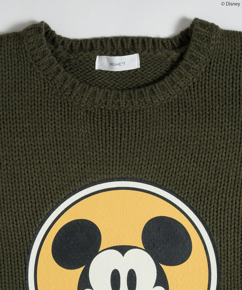 【DISNEY】MICKEY / PRINT KNIT PULLOVER