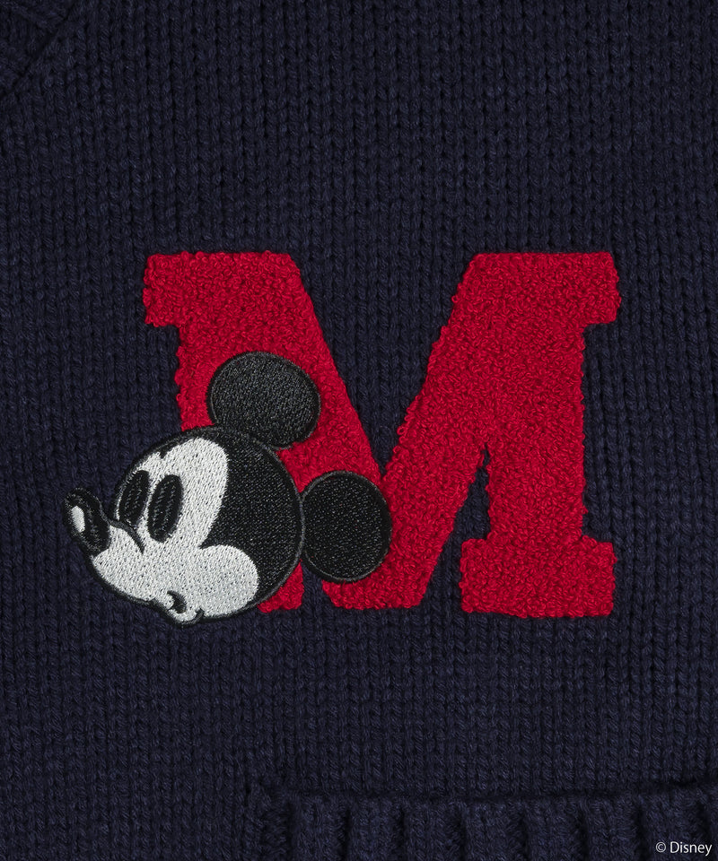 【DISNEY】MICKEY / LETTERED KNIT CARDIGAN