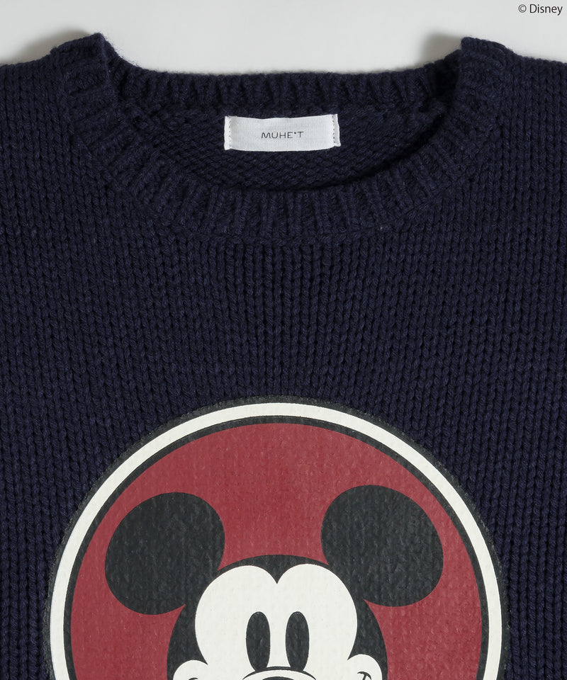 【DISNEY】MICKEY / PRINT KNIT PULLOVER