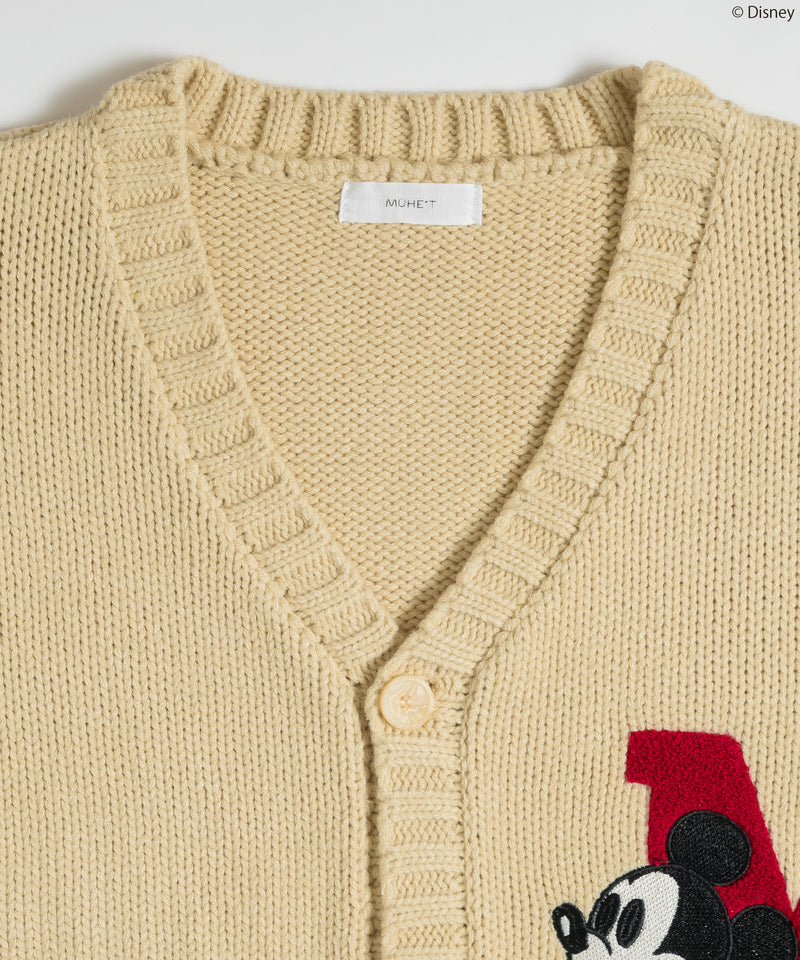 【DISNEY】MICKEY / LETTERED KNIT CARDIGAN