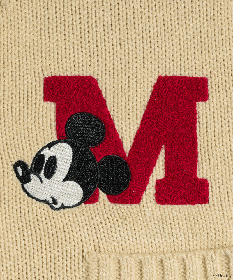 【DISNEY】MICKEY / LETTERED KNIT CARDIGAN