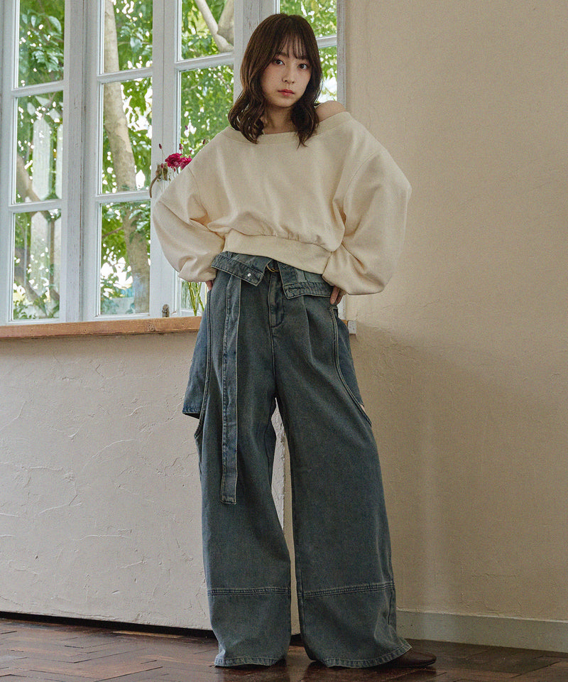 offshoulder sweatshirt / オフショルダースウェットトップス