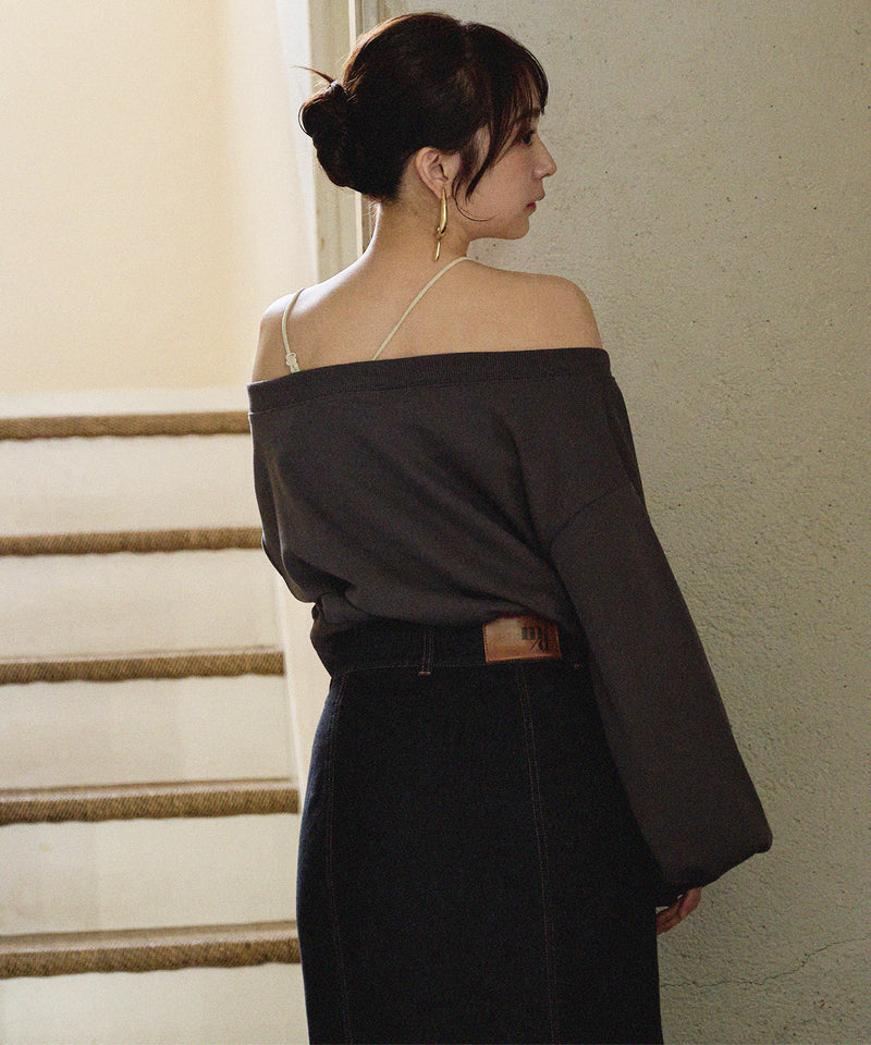 offshoulder sweatshirt / オフショルダースウェットトップス