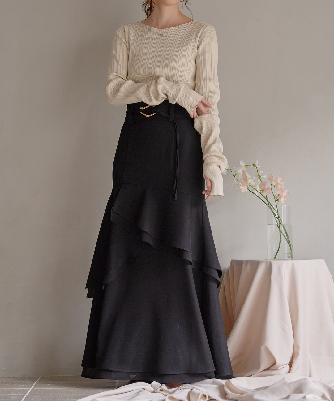 long sleeve rib knit / ロングスリーブリブニット – favclo.