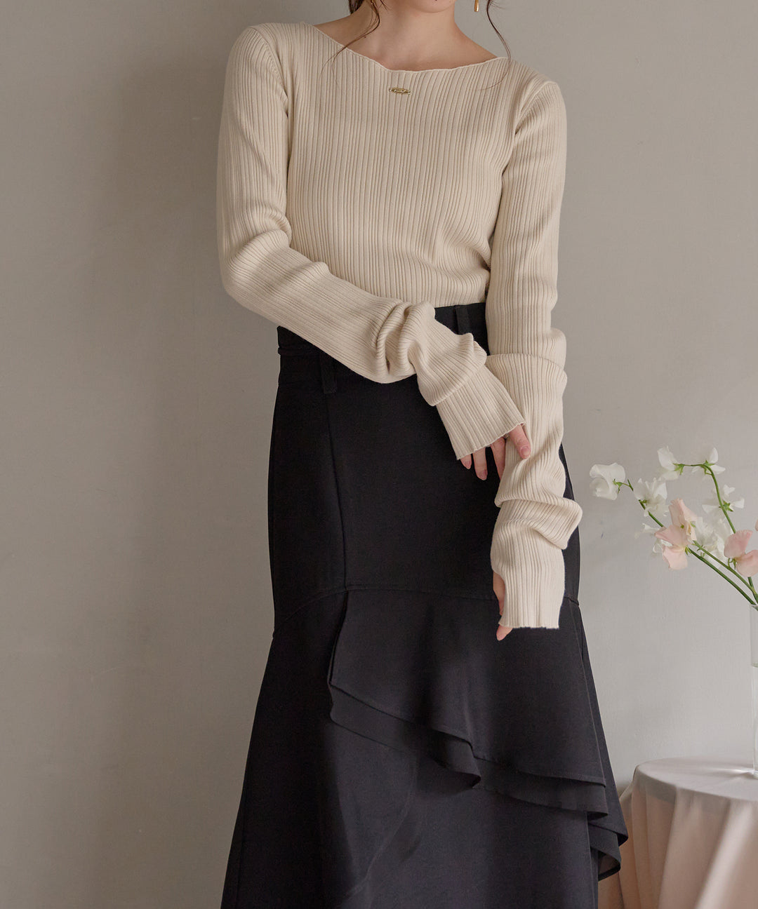 long sleeve rib knit / ロングスリーブリブニット – favclo. long sleeve rib knit / ロングスリーブリブニット – favclo.