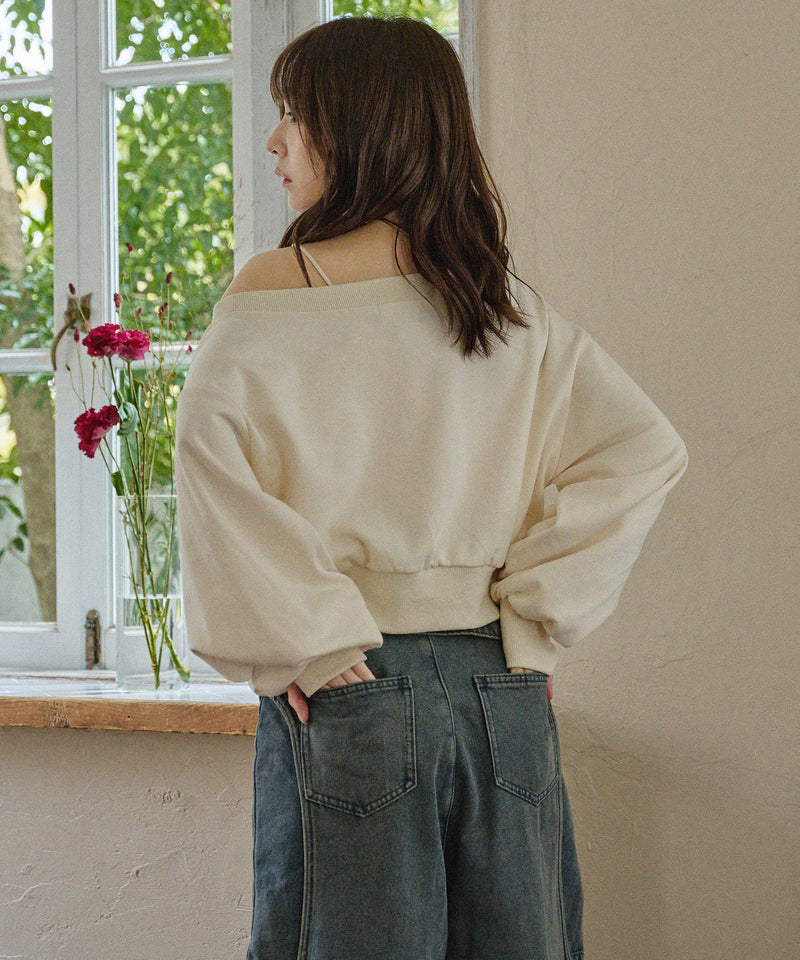 offshoulder sweatshirt / オフショルダースウェットトップス