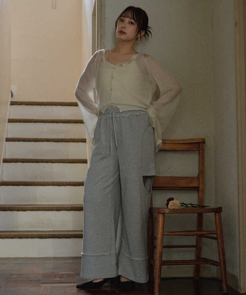cut out design  sweatshirt pants / カットアウトデザインスウェットパンツ