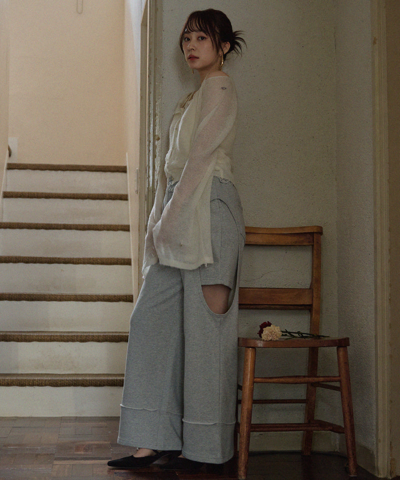 cut out design  sweatshirt pants / カットアウトデザインスウェットパンツ