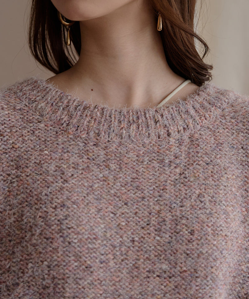 【予約商品】back open mix shaggy knit / バックオープンミックスシャギーニット