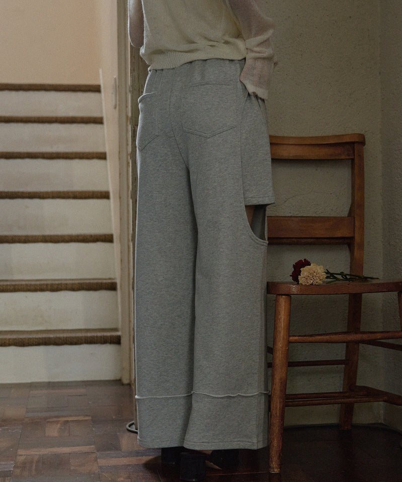 cut out design  sweatshirt pants / カットアウトデザインスウェットパンツ