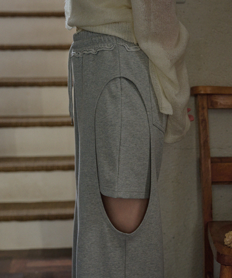 cut out design  sweatshirt pants / カットアウトデザインスウェットパンツ