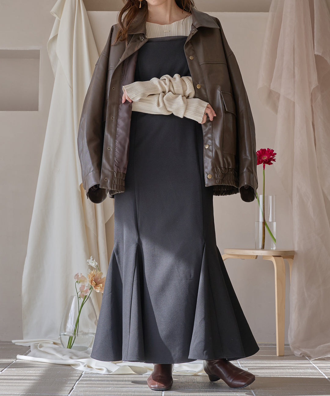 long sleeve rib knit / ロングスリーブリブニット – favclo.