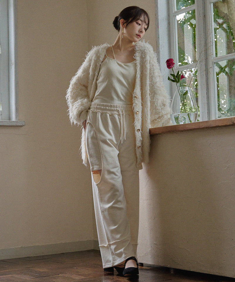 cut out design  sweatshirt pants / カットアウトデザインスウェットパンツ