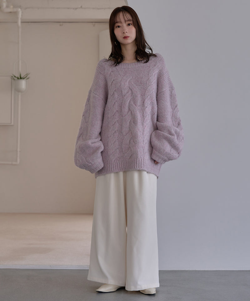 cable design knit pullover / ケーブルデザインニットプルオーバー