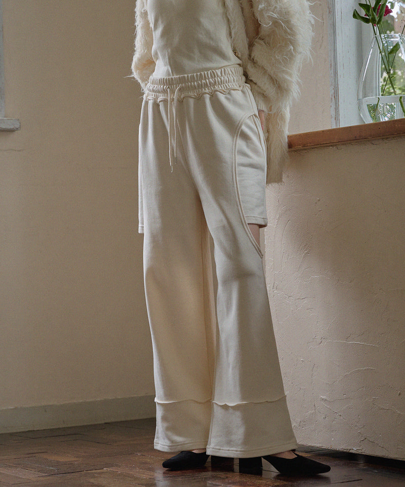 cut out design  sweatshirt pants / カットアウトデザインスウェットパンツ