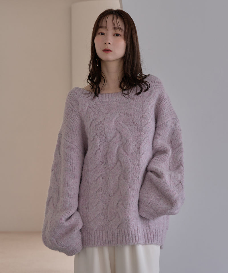 cable design knit pullover / ケーブルデザインニットプルオーバー