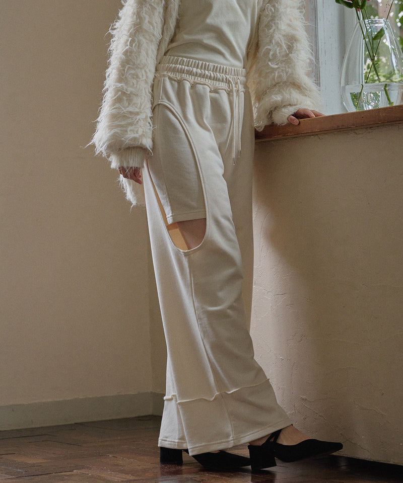 cut out design  sweatshirt pants / カットアウトデザインスウェットパンツ