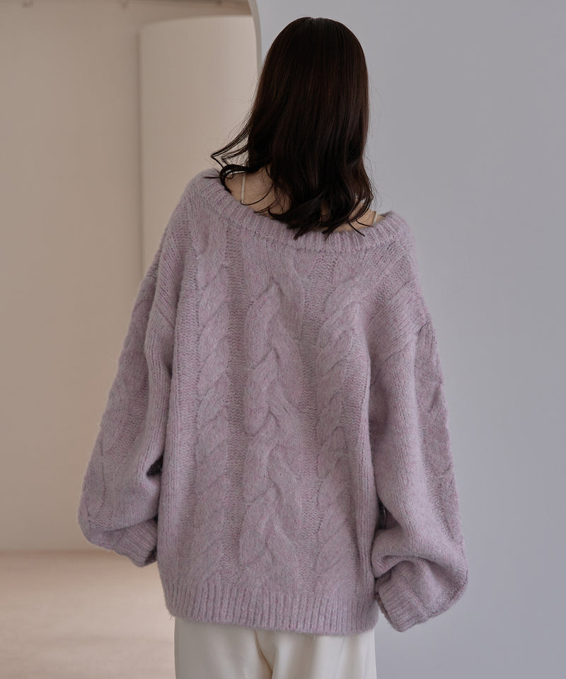 cable design knit pullover / ケーブルデザインニットプルオーバー