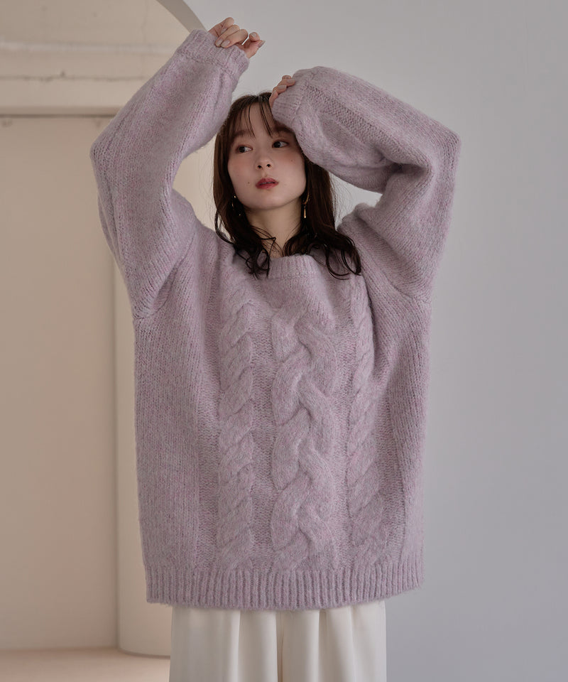 cable design knit pullover / ケーブルデザインニットプルオーバー