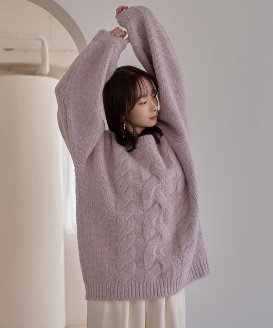 cable design knit pullover / ケーブルデザインニットプルオーバー