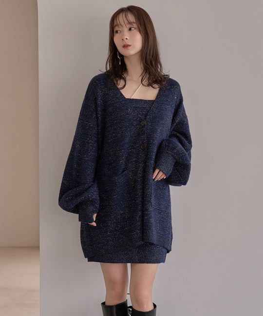 glitter melange knit ensemble / グリッターメランジニットアンサンブル