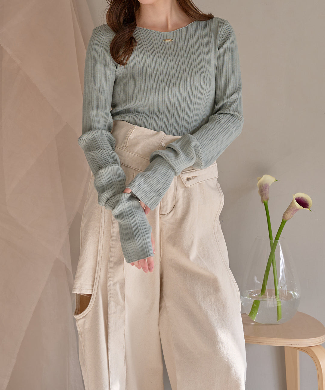 CFCL リブロングスリーブニット long sleeve rib knit / ロングスリーブリブニット – favclo.