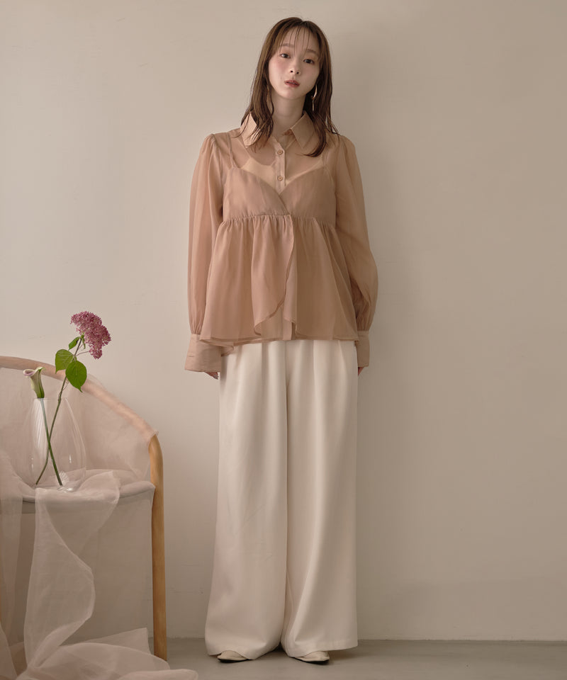 bustier set sheer shirt / ビスチェセットシアーシャツ