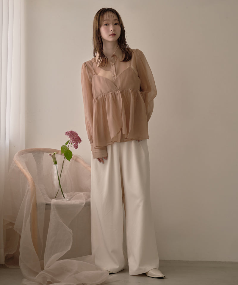 bustier set sheer shirt / ビスチェセットシアーシャツ