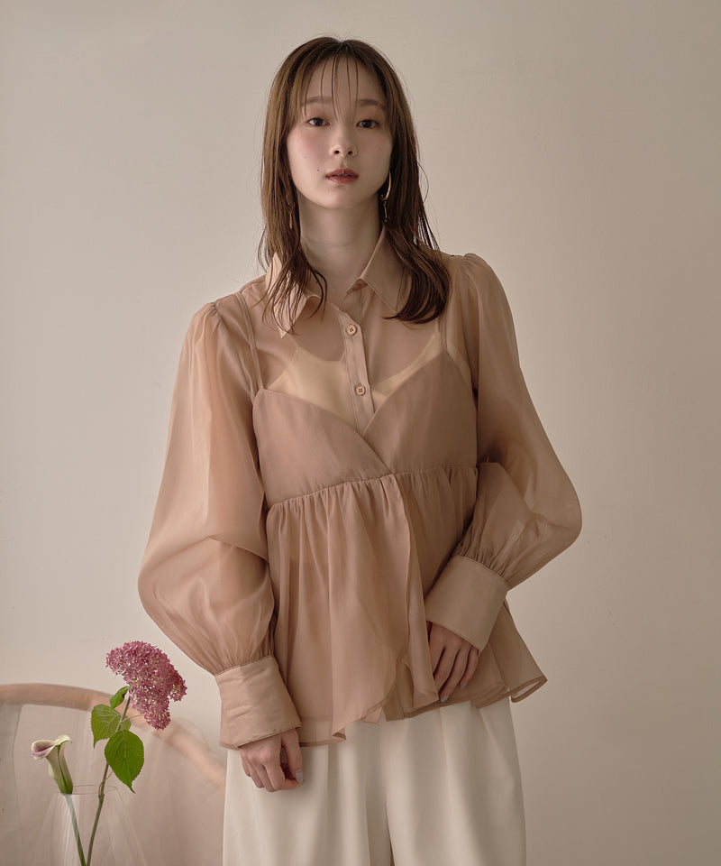 bustier set sheer shirt / ビスチェセットシアーシャツ
