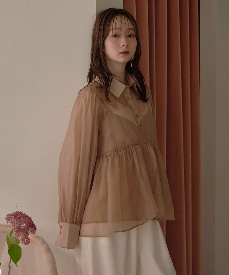 bustier set sheer shirt / ビスチェセットシアーシャツ