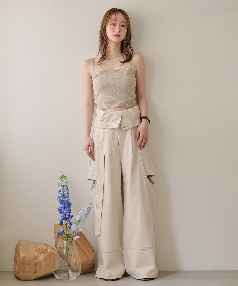 cut out design wide denim ⁡ / カットアウトデザインワイドデニム