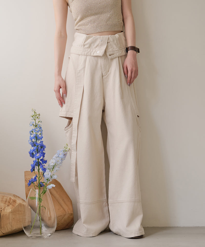 cut out design wide denim ⁡ / カットアウトデザインワイドデニム
