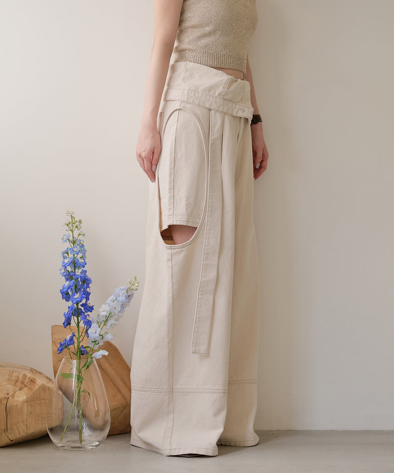 cut out design wide denim ⁡ / カットアウトデザインワイドデニム