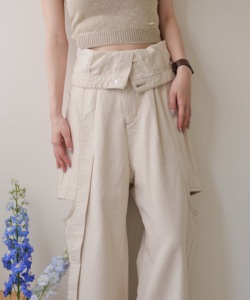cut out design wide denim ⁡ / カットアウトデザインワイドデニム
