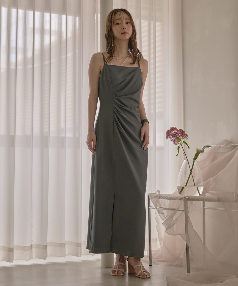 drape design cami onepiece / ドレープデザインキャミワンピ
