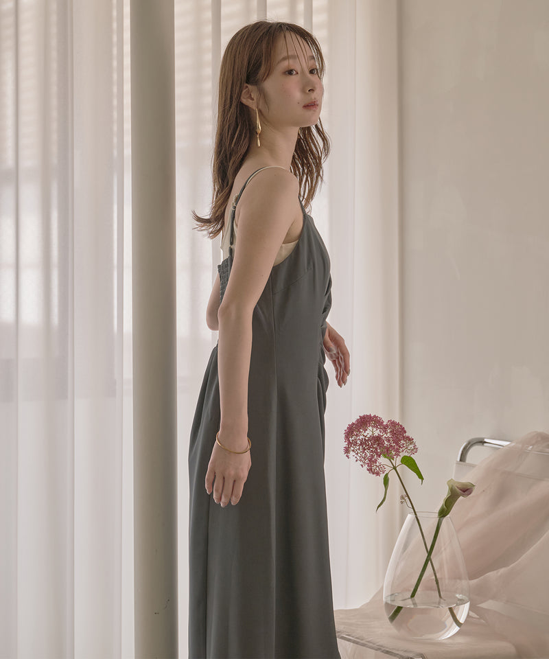 drape design cami onepiece / ドレープデザインキャミワンピ