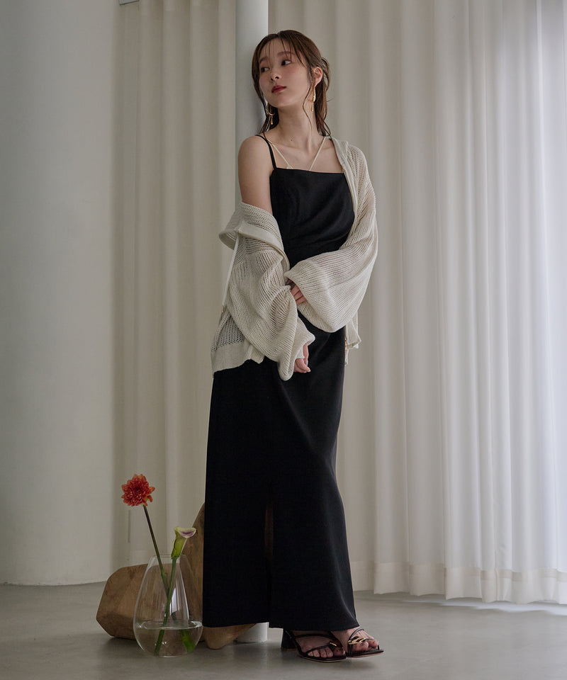 drape design cami onepiece / ドレープデザインキャミワンピ